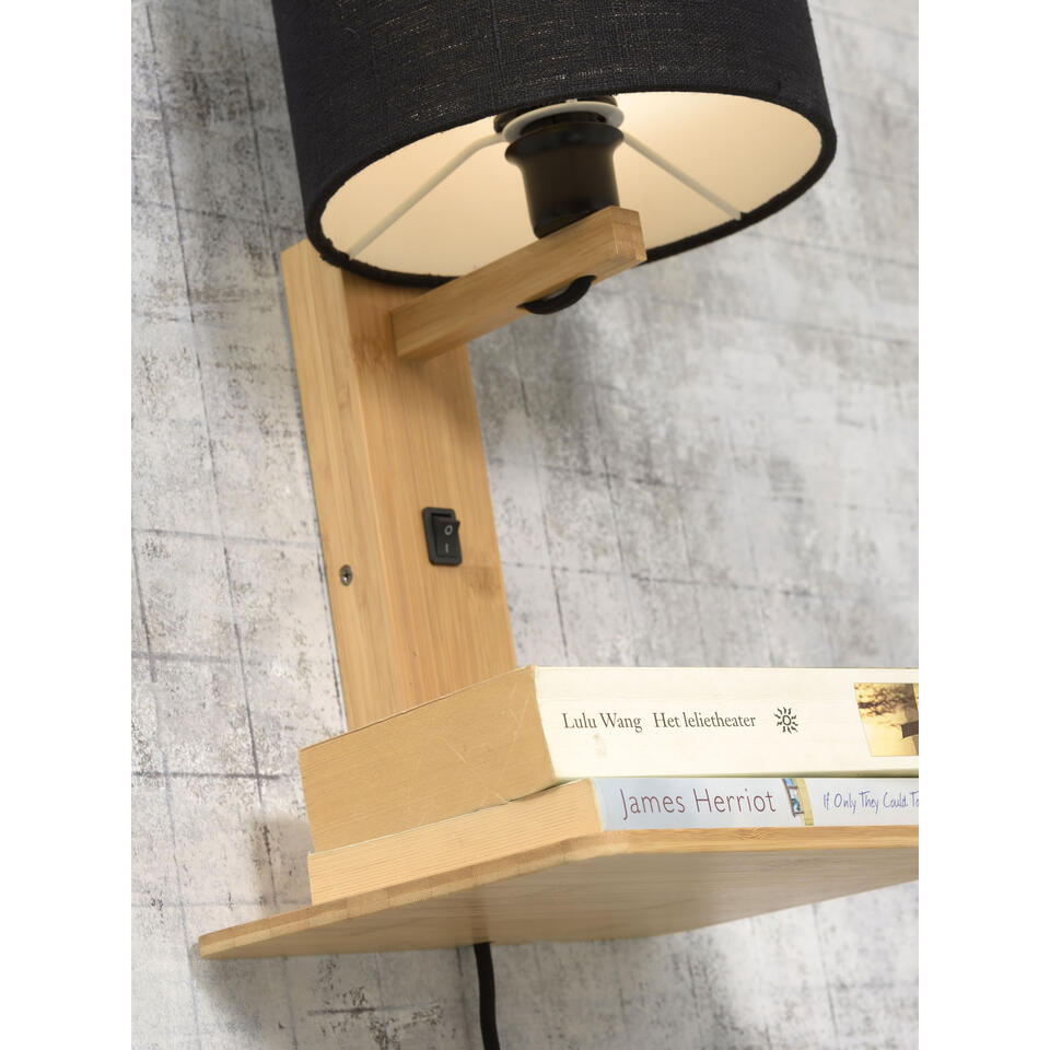 Wandlamp Andes - Bamboe/Wit - 19x24x36cm