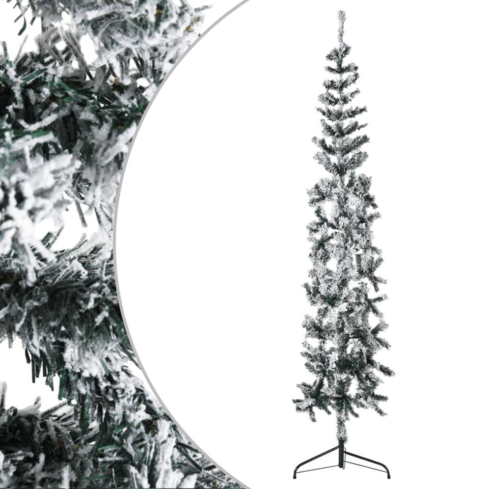 Soms misdrijf zij is vidaXL Kunstkerstboom half met sneeuw smal 240 cm | Leen Bakker