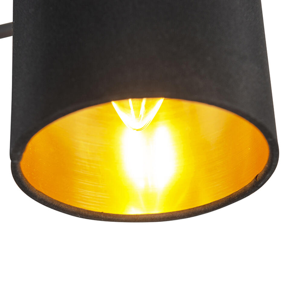 QAZQA Smart moderne plafondlamp zwart incl. 3 WiFi B35 - Lofty