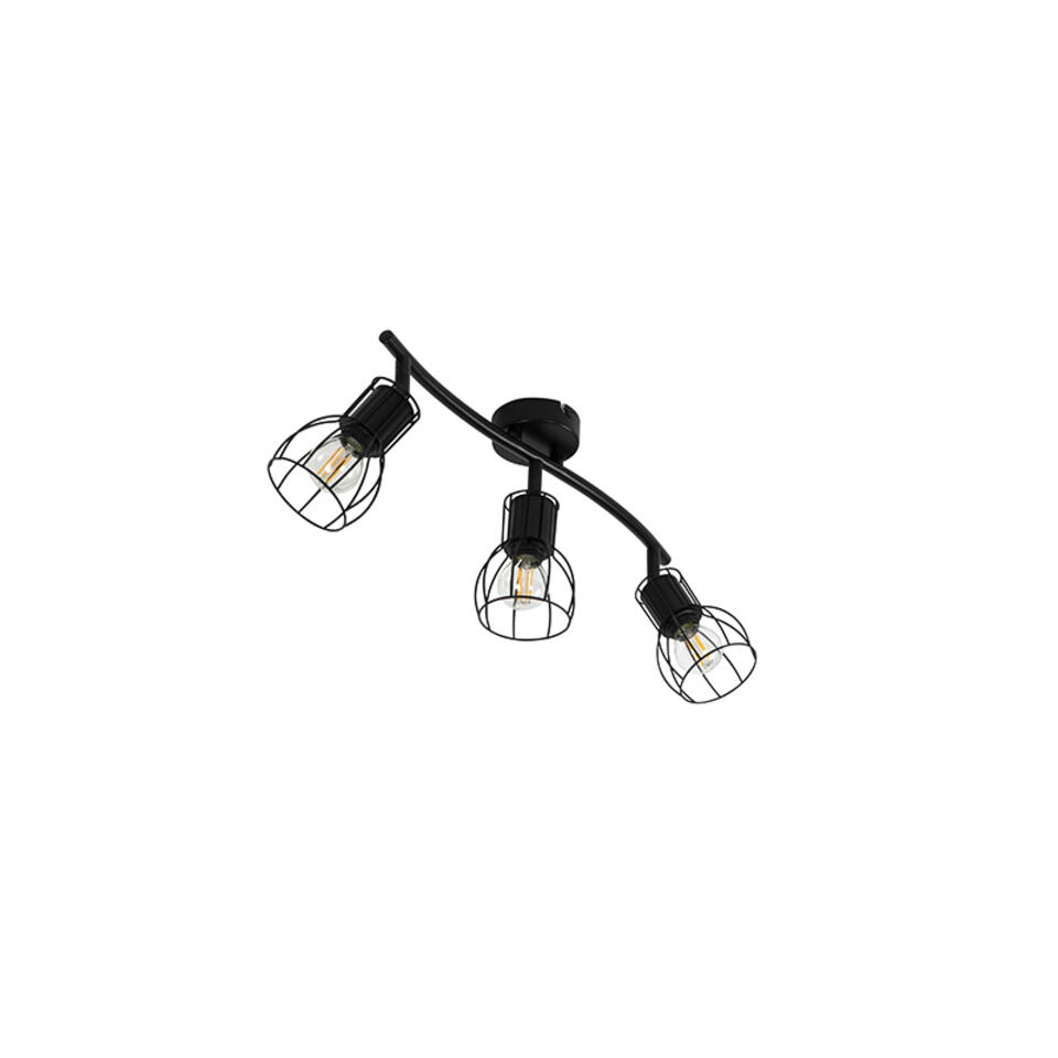 QAZQA Moderne plafondlamp zwart 63 cm 3-lichts verstelbaar - Botu