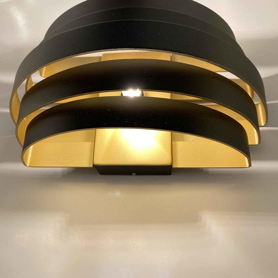 Highlight Wandlamp Scudo - B 20 cm - zwart goud