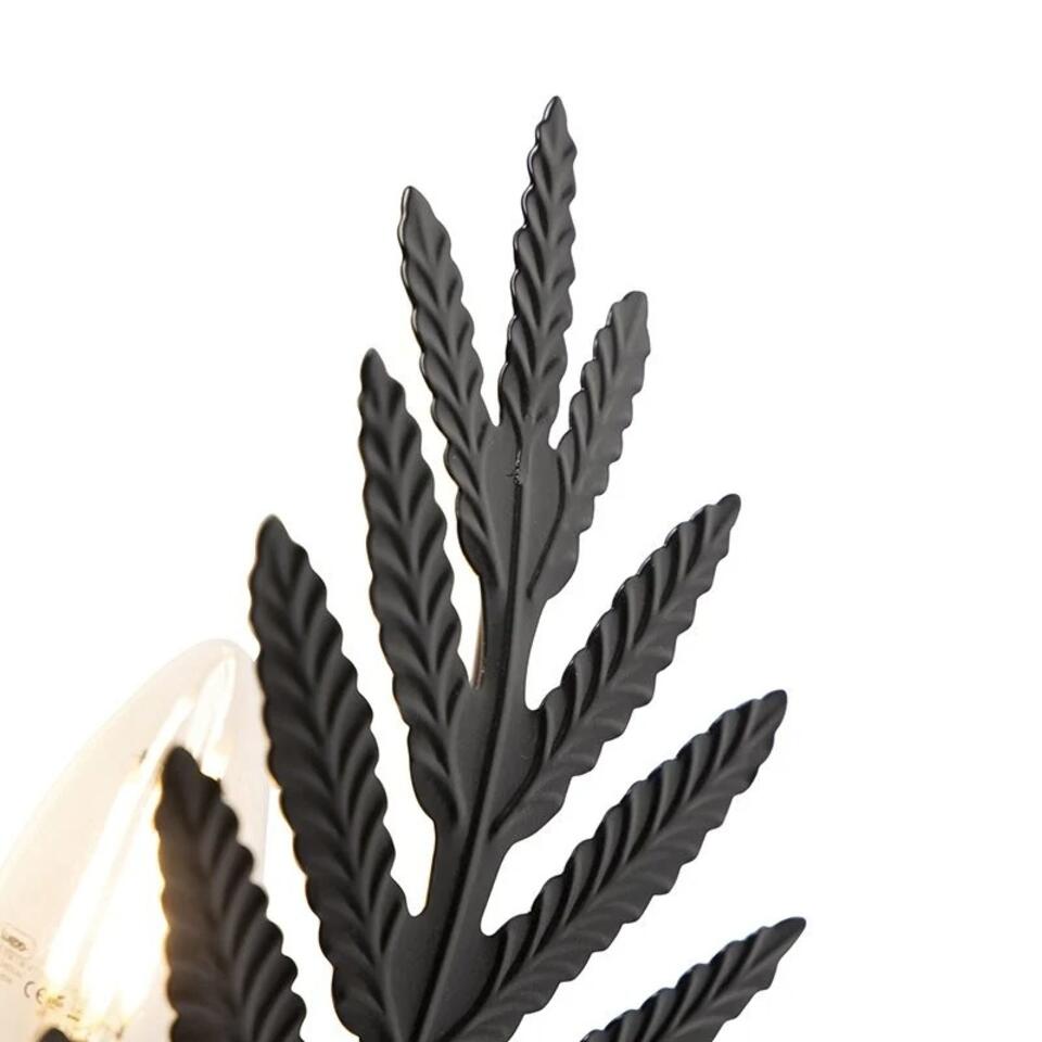 Ylumen Wandlamp Palm 1 blad - H 32 cm - zwart