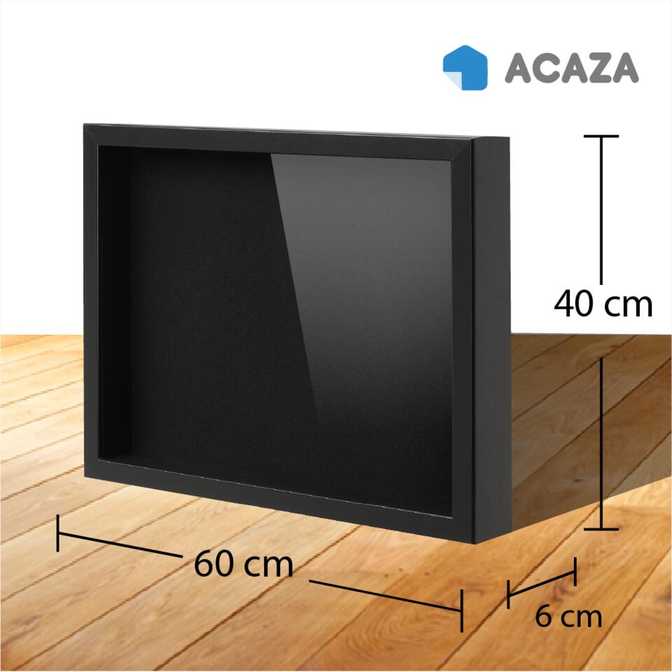 patroon regeren cijfer ACAZA Fotolijst in 3D - Box Frame - 3.5 cm diep - 40x60cm - Zwart | Leen  Bakker