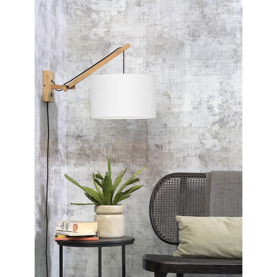 Wandlamp Andes - Bamboe/Wit - 50x32x45cm