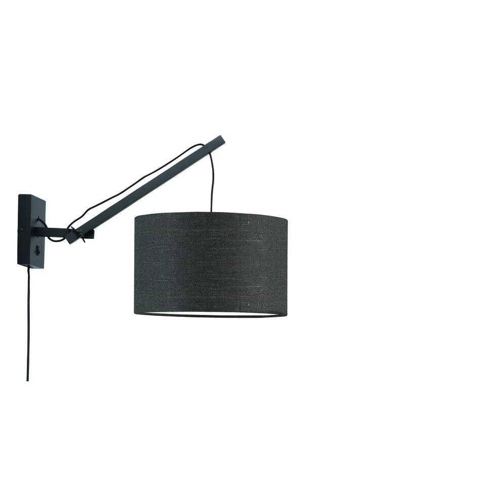 Wandlamp Andes - Bamboe Zwart/Donkergrijs - 50x32x45cm