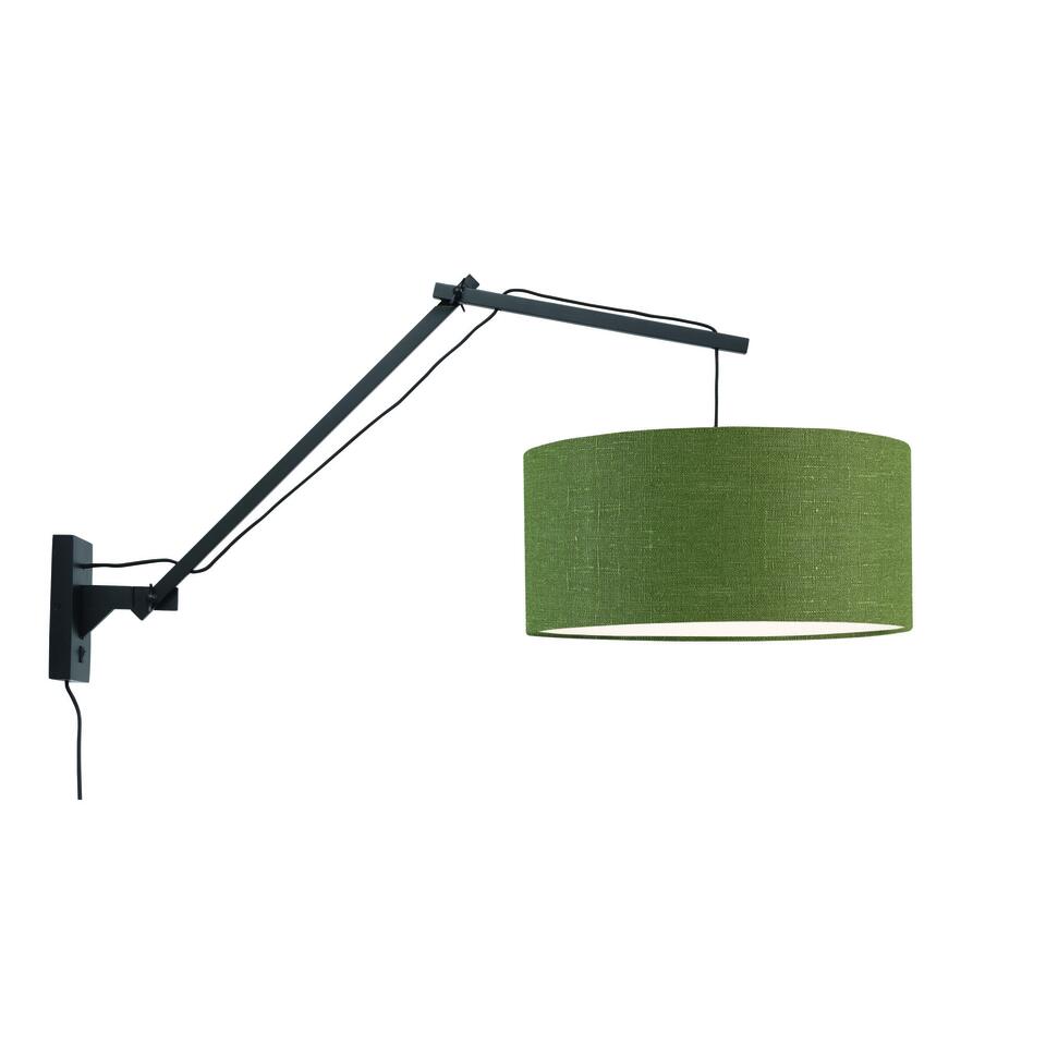 Wandlamp Andes - Bamboe Zwart/Groen - 95x47x55cm
