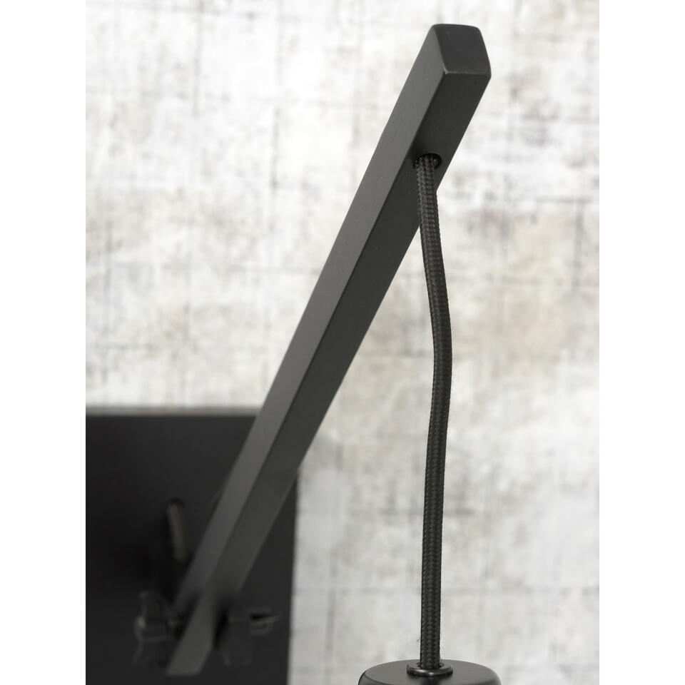 Wandlamp Andes - Bamboe Zwart/Lichtgrijs - 50x32x45cm