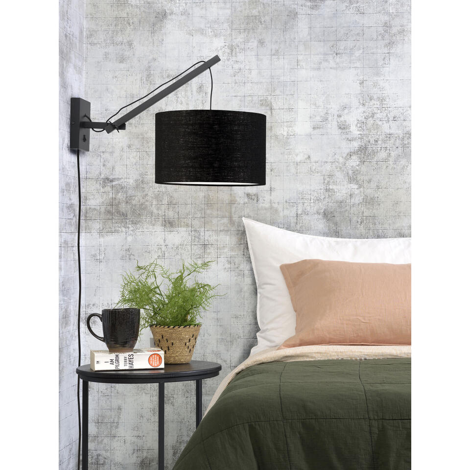 Wandlamp Andes - Bamboe Zwart/Zwart - 50x32x45cm