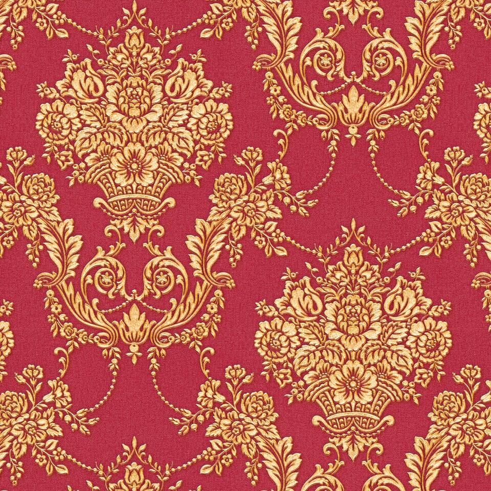 A.S. Création behang - barokprint - rood en goud - 53 cm 10,05 m - AS-344922 | Leen Bakker