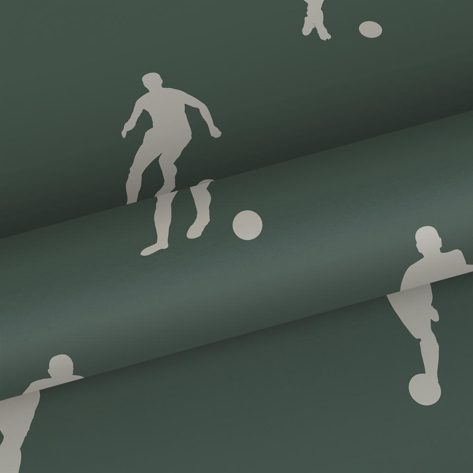 Door Premisse stil ESTAhome behang - voetbalspelers - donkergroen - 0.53 x 10.05 m - 139507 | Leen  Bakker