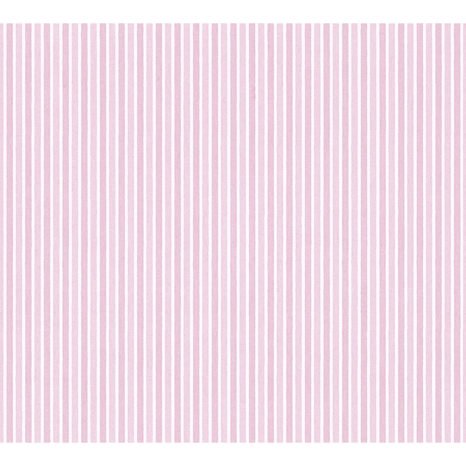 Commissie zuiger wapenkamer A.S. Création behang - strepen - roze en zilver - 53 cm x 10,05 m -  AS-355651 | Leen Bakker