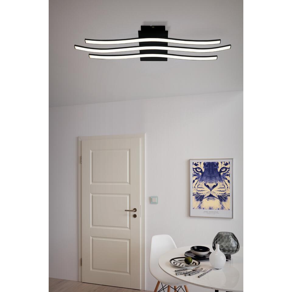 EGLO Roncade 1 Wandlamp/Plafondlamp - LED - 65 cm - Zwart/Wit