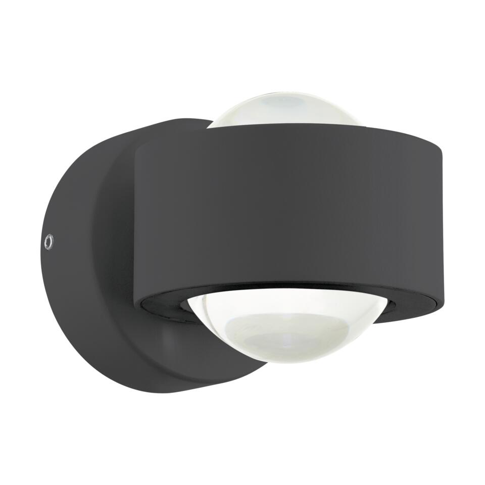 EGLO Treviolo Wandlamp Buiten - LED - 8,5 cm - Zwart/Helder