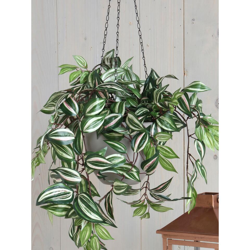 mica decorations tradescantia kunst hangplant h45 x Ø25 cm groen