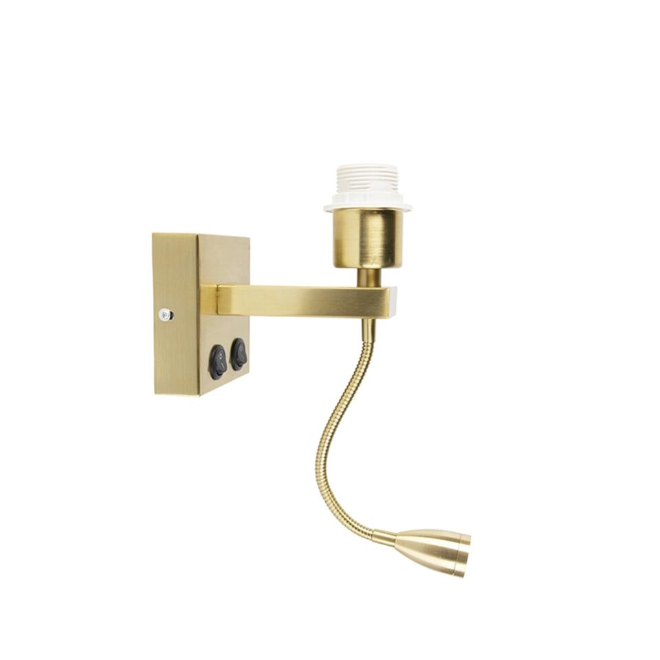 QAZQA Moderne wandlamp goud met flexarm - Brescia Combi