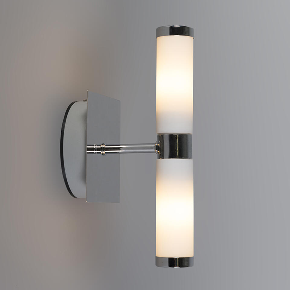 QAZQA Moderne wandlamp chroom IP44 - Bath 2