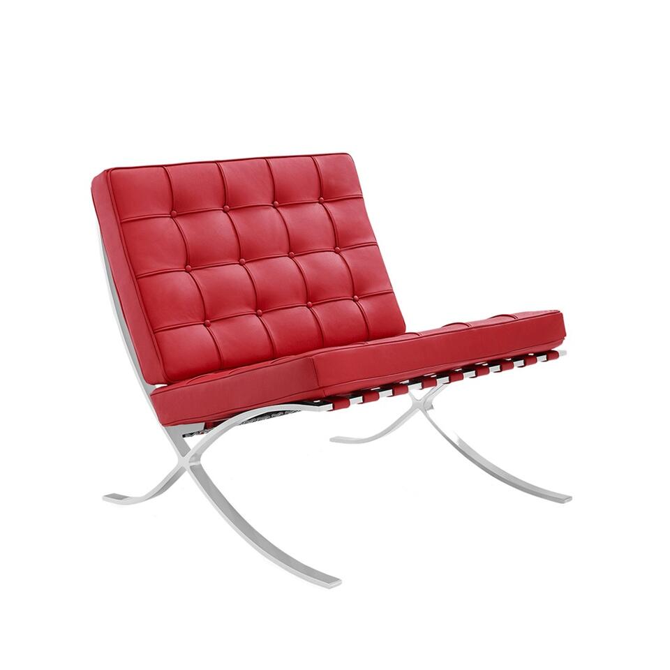 evalueren pantoffel ik ben verdwaald Expo fauteuil rood premium leer - Leder - Rood | Leen Bakker