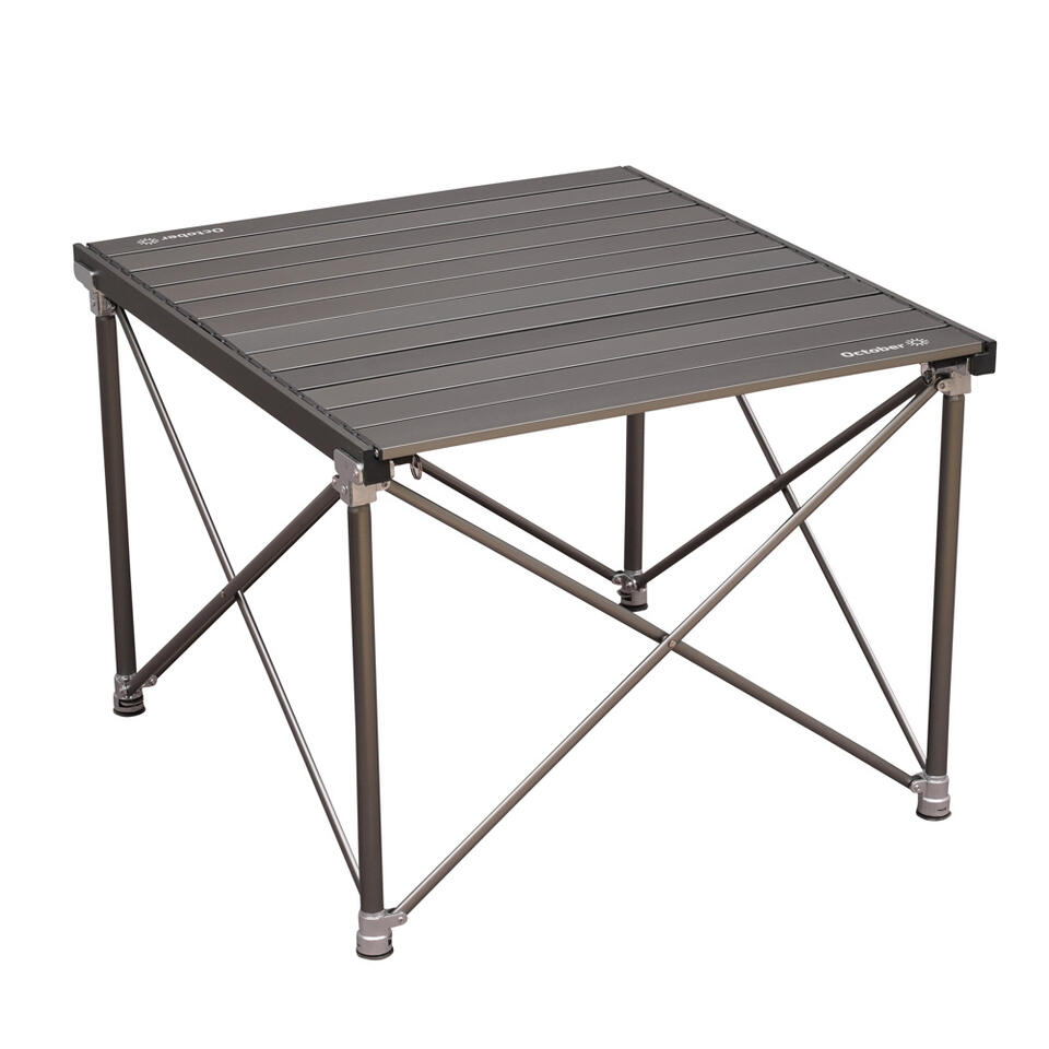 theorie Samenwerking Ja Opvouwbare aluminium campingtafel 72x65x51 cm - 65x72x51 cm - Aluminium -  Zwart | Leen Bakker