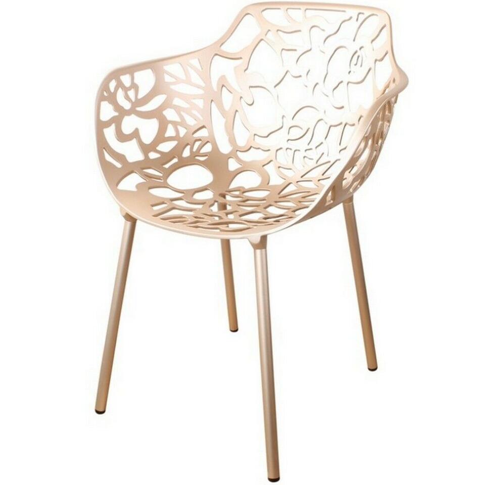 bloem studio eeuw Cast magnolia stoel - Aluminium - Goudkleurig | Leen Bakker