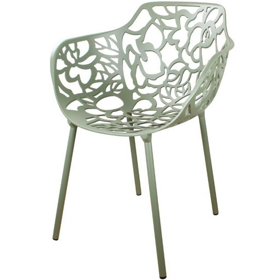 schade Tips Regan Cast magnolia stoel - Aluminium - Groen | Leen Bakker