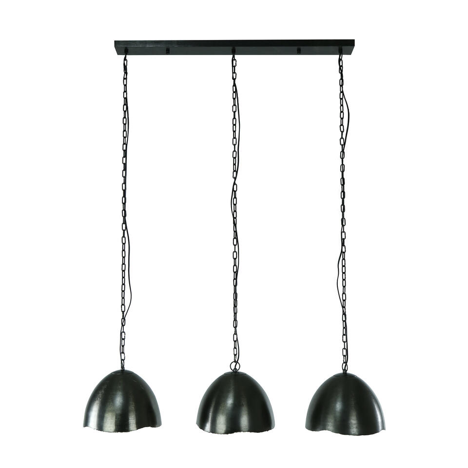 niets heuvel blijven Industriële hanglamp Jame 3-lichts zwart - 30x110x150 cm - Metaal - Grijs | Leen  Bakker