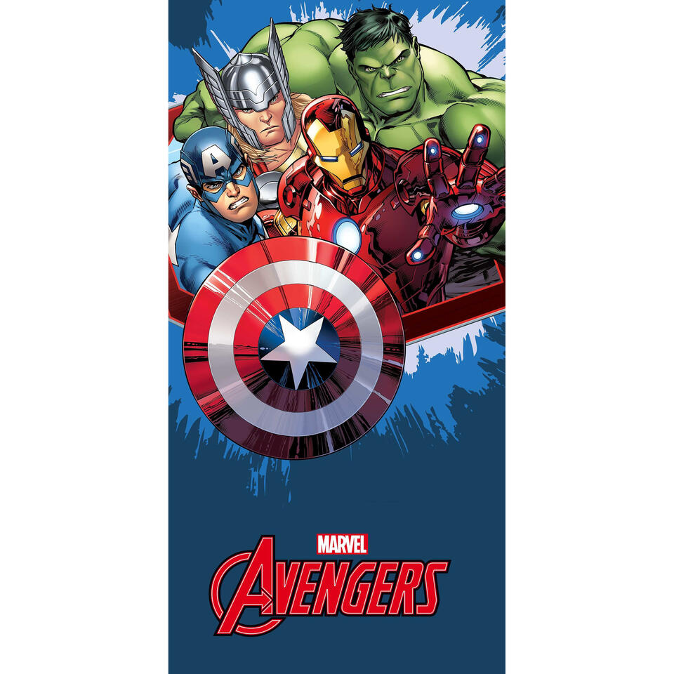 Beroep Imperialisme Rekwisieten Marvel Avengers Strandlaken Blue - 70 x 140 cm - Katoen | Leen Bakker