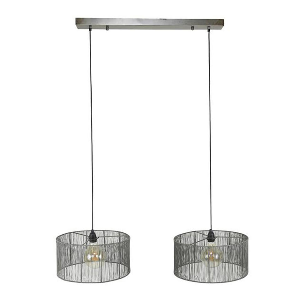 Polijsten Koken Straat Industriële hanglamp Luis 2-lichts metaal - 45x120x150 cm - Metaal - Zwart  | Leen Bakker