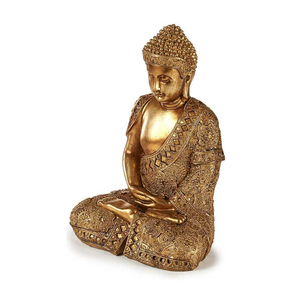 Shetland barsten kapitalisme Arte r Boeddha beeld zittend - polyresin - goud - 33 cm - binnen | Leen  Bakker
