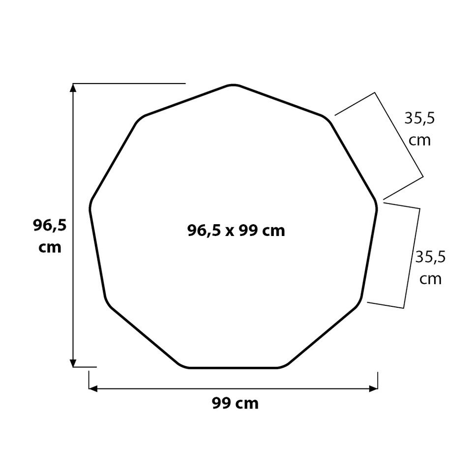 9-hoekig - Harde vloer - 96x99 cm - Transparant Bakker