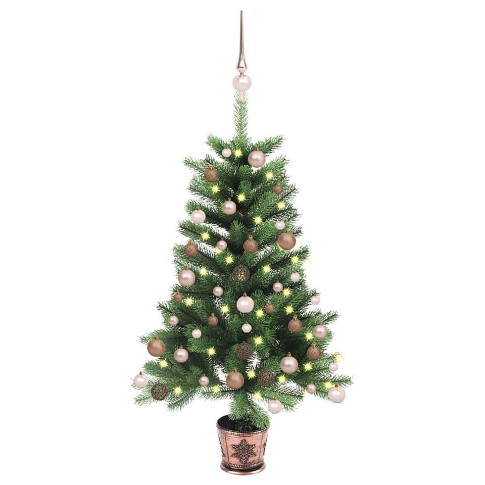 VidaXL Kunstkerstboom Met Verlichting En Kerstballen 65 Cm Groen | Leen ...