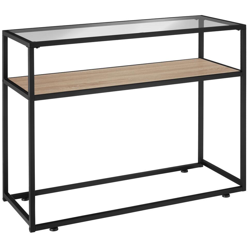 tectake Console Table with 2 Shelves - Industrial Design Haltable - 100 x 35 x 80.5 cm - Side Table for Hallway, Entrance, Living Room - Black Metal Frame - Industrial Dark Brown tectake Console Table with 2 Shelves - Industrial Design Haltable - 100 x 35 x 80.5 cm - Side Table for Hallway, Entrance, Living Room - Black Metal Frame - Industrial Dark Brown