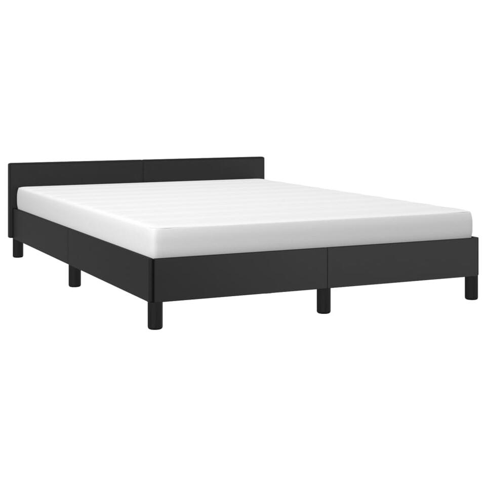 vidaXL Bedframe met hoofdbord kunstleer zwart 140x200 cm Leen Bakker