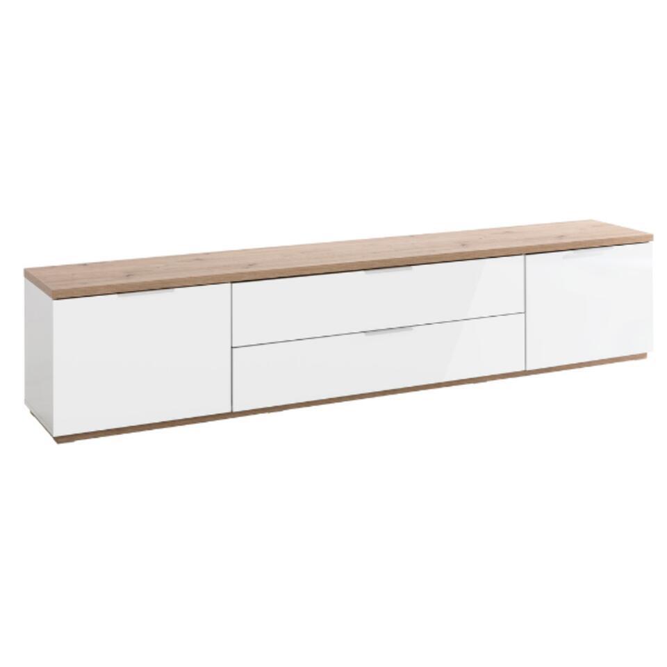 KOMHTOM TV Board Grijszwarte tv-tafel tv-kast met vier deuren TV meubels geschikt voor woonkamer slaapkamer (grijs-zwart KOMHTOM TV Board Grijszwarte tv-tafel tv-kast met vier deuren TV meubels geschikt voor woonkamer slaapkamer (grijs-zwart