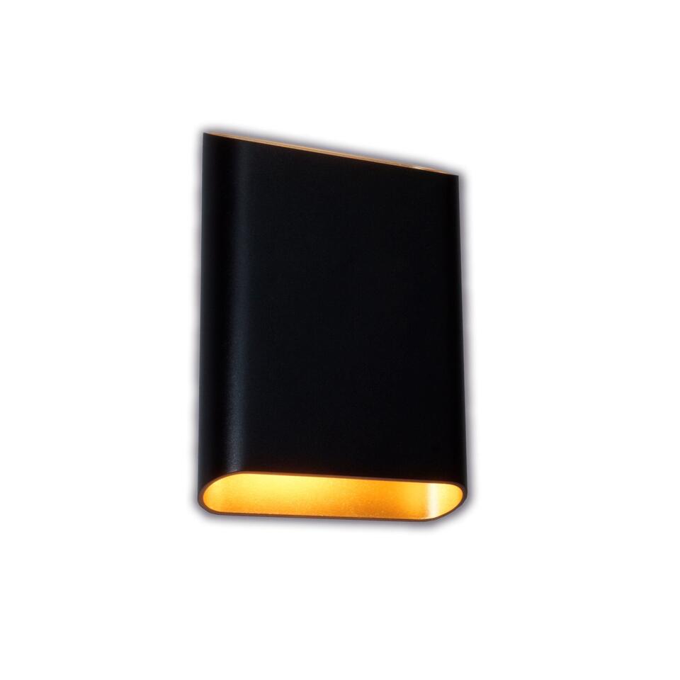 Artdelight Wandlamp Diaz - 2 Lichts - 4 X20 Cm - Zwart Goud | Leen Bakker