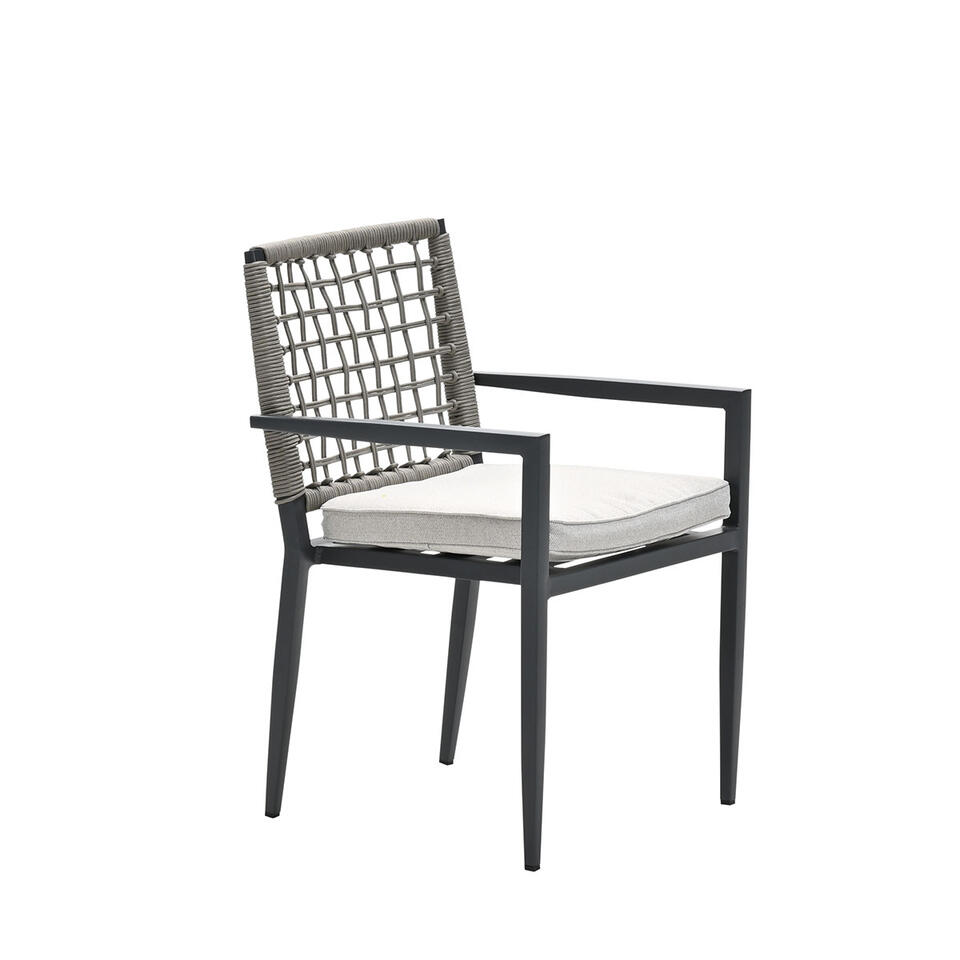 Garden Impressions Florance dining fauteuil - carbon black -rope taupe product