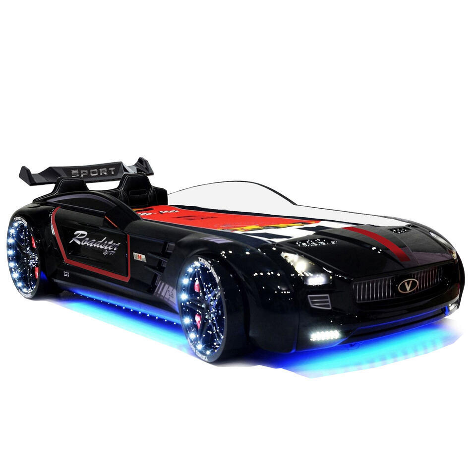 Autobed Autobed Roadster - Sport Edition - 239x127x72 cm - Zwart | Leen Bakker