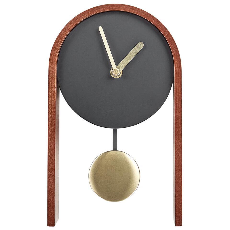 MPM Quality Retro Wood tafelklok, bruin, traditionele en elegante houten tafelklok, Romeinse cijfers, nauwkeurige kwartsstappenmotor, hout, mooie wanddecoratie voor woonkamer, keuken of kantoor MPM Quality Retro Wood tafelklok, bruin, traditionele en elegante houten tafelklok, Romeinse cijfers, nauwkeurige kwartsstappenmotor, hout, mooie wanddecoratie voor woonkamer, keuken of kantoor