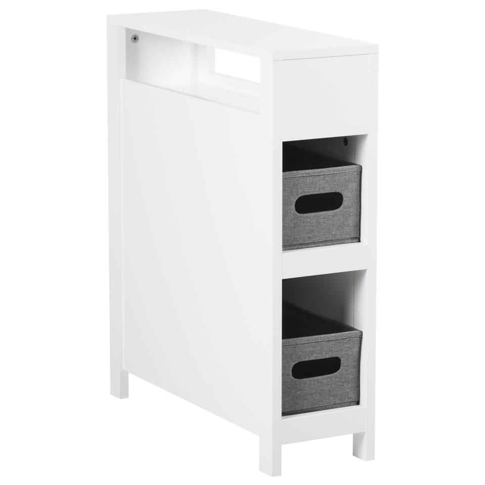 Badkamerkast, hoekkast, kleine badkameropbergkast boven het toilet, opbergkast voor skinny badkamer, huis en keuken, hoekvloer, smalle badkamerkast met planken, wit Badkamerkast, hoekkast, kleine badkameropbergkast boven het toilet, opbergkast voor skinny badkamer, huis en keuken, hoekvloer, smalle badkamerkast met planken, wit