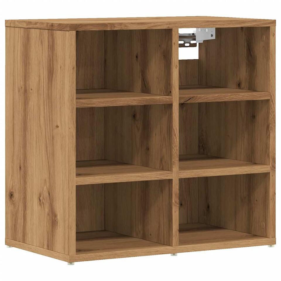 vidaXL - Wandschoenenkast - Bruin - Bewerkt hout | Leen Bakker vidaXL - Wandschoenenkast - Bruin - Bewerkt hout | Leen Bakker