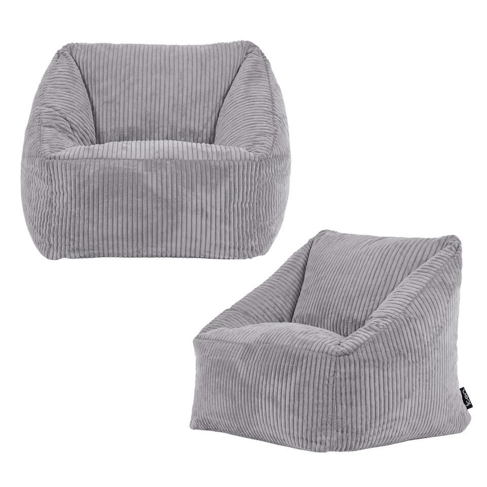 icon Milano Bean Bag Hocker, Teal Green, Velvet Fabric, Footstool with Filling Included, Bean Bag, Bedroom, Living Room, Living Room Furniture