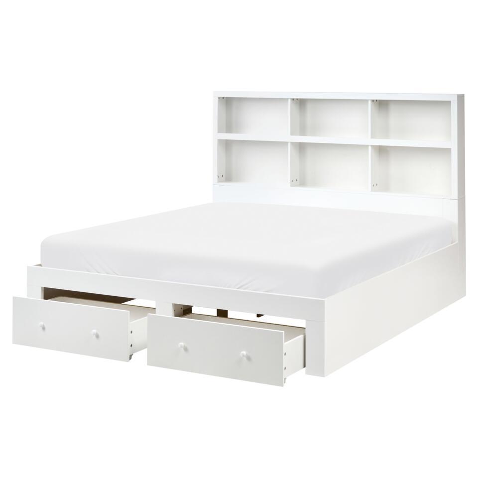 LUBBON - Tweepersoonsbed - Gebroken wit - 160 x 200 cm - Fluweel | Leen Bakker