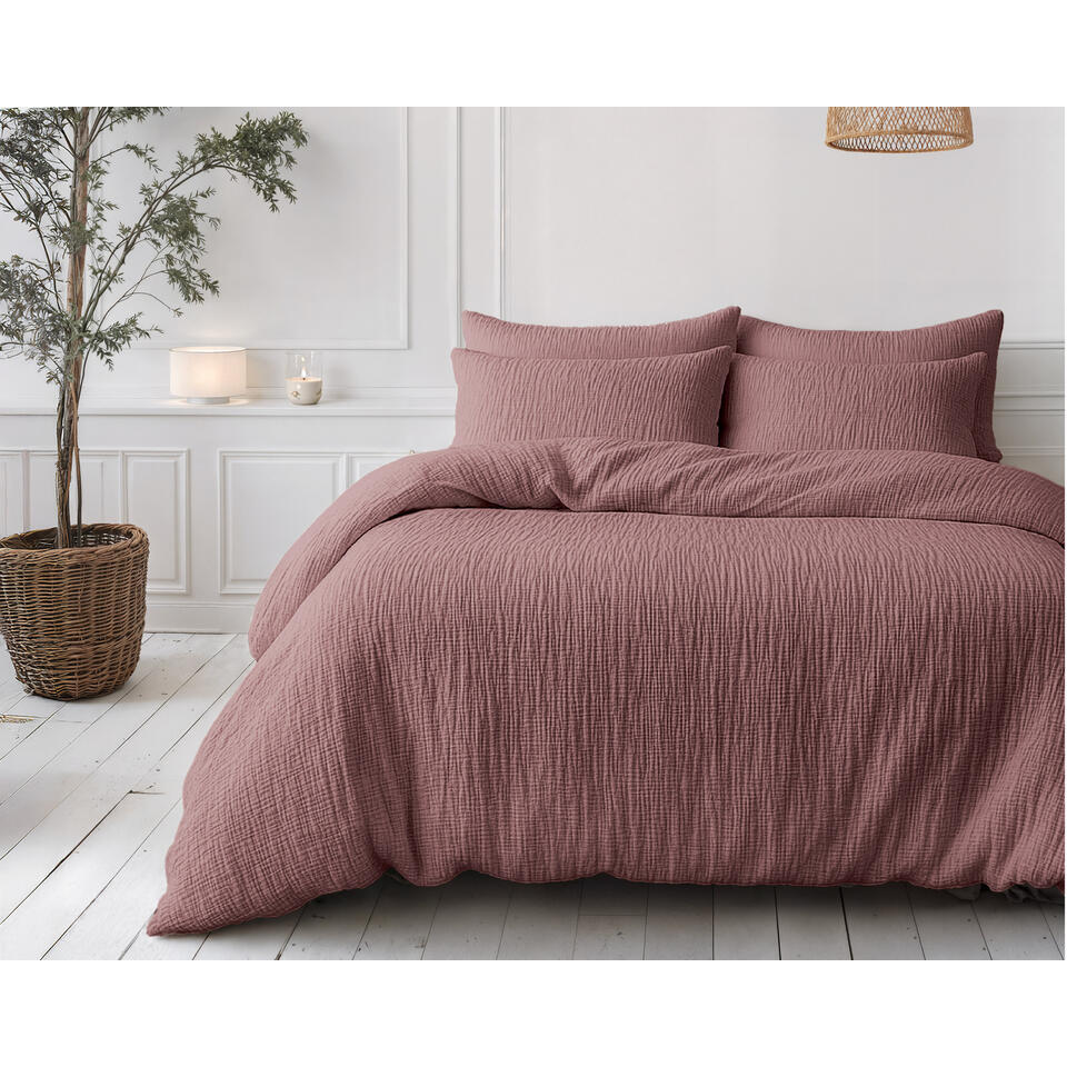 Super kingsize dekbed 260x220 cm, dekbed zonder overtrek met roze bloem