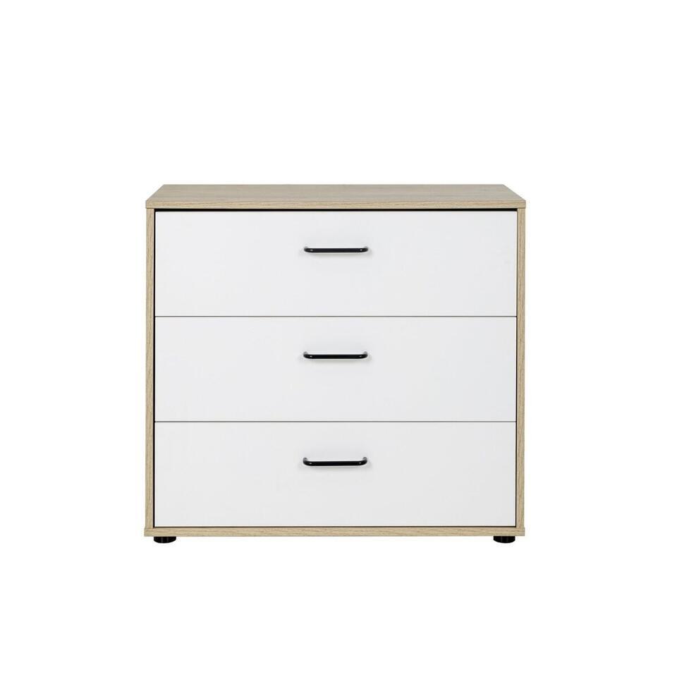 ERWAN Commode - Wit/Hout - 40x81x74 cm | Leen Bakker