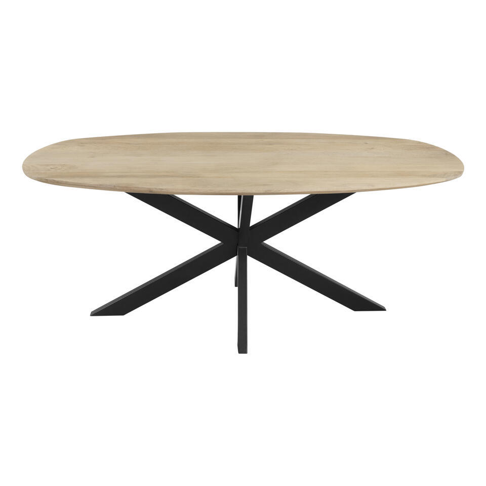 QUVIO Eettafel Sofia– Deens ovaal – 180x90 cm – Kruispoot
