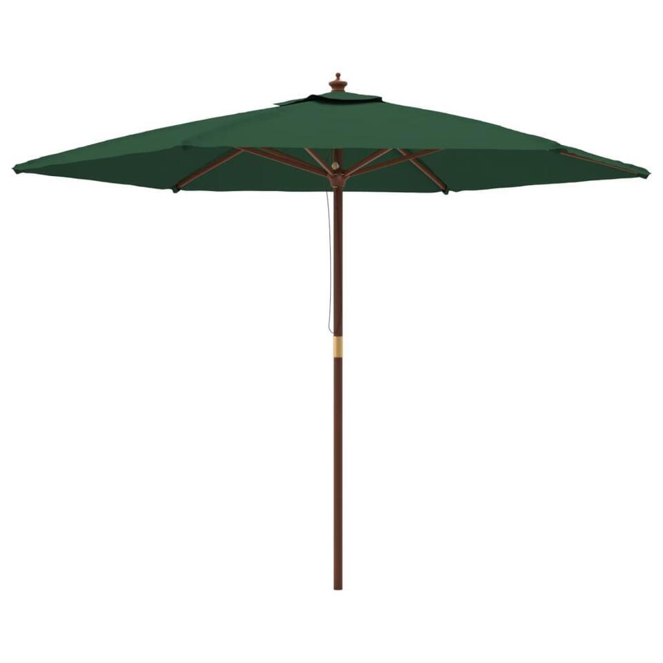 vidaXL Parasol - Rood - 3.85 m Hoogte - 5 m Diameter - Aluminium en staal