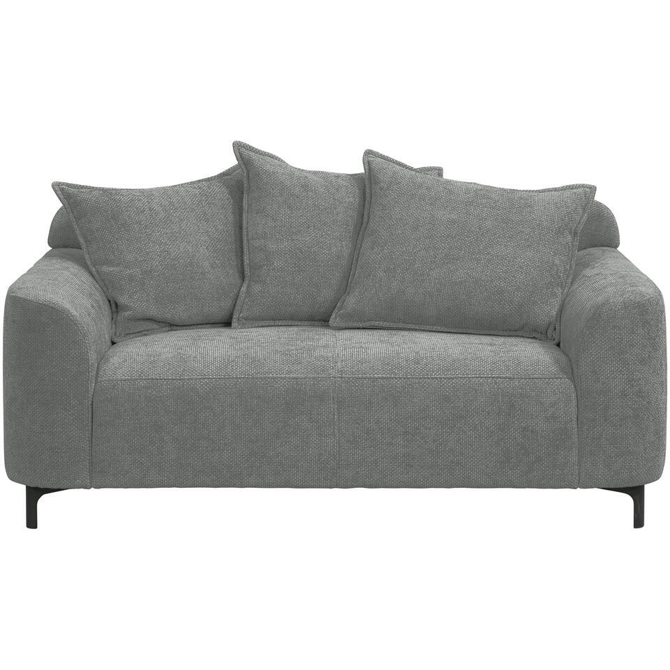 Leen Bakker - Bank Elsa 2-zits - Eden - Grijs - Stof - Wit - 99x168x84 Cm