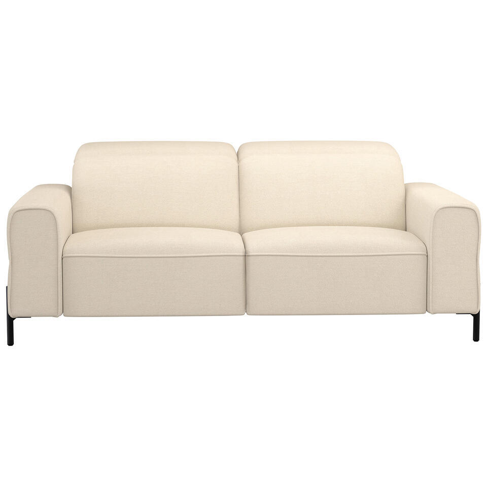 20% korting - Leen Bakker - Bank Dave 3-zits - Stof - Crème - 105x198x79 Cm