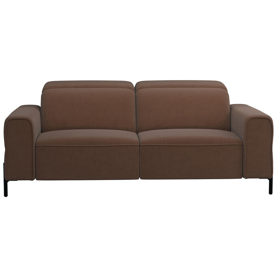 20% korting - Leen Bakker - Bank Dave 3-zits - Billy Joe - Cognac - Stof - Bruin - 105x198x79 Cm