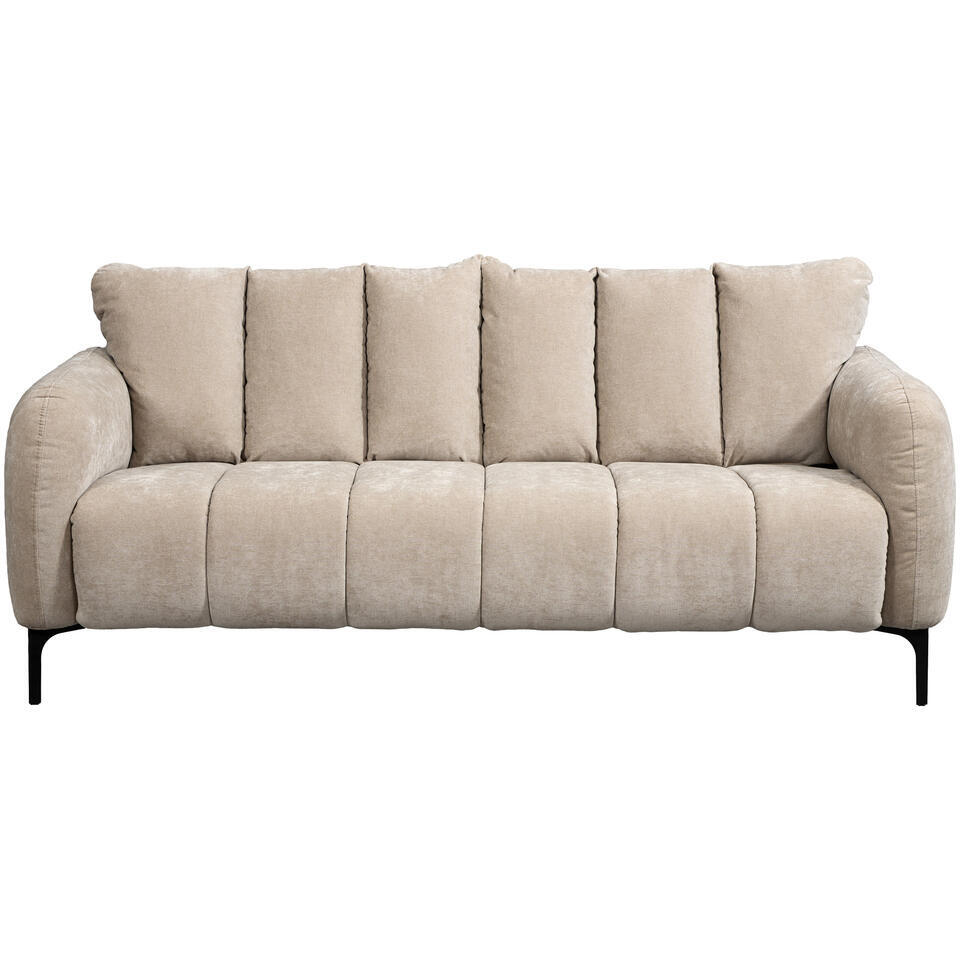 Leen Bakker - Bank Esmee 3-zits - Maloy - Stof - Beige - 87x196x84 Cm