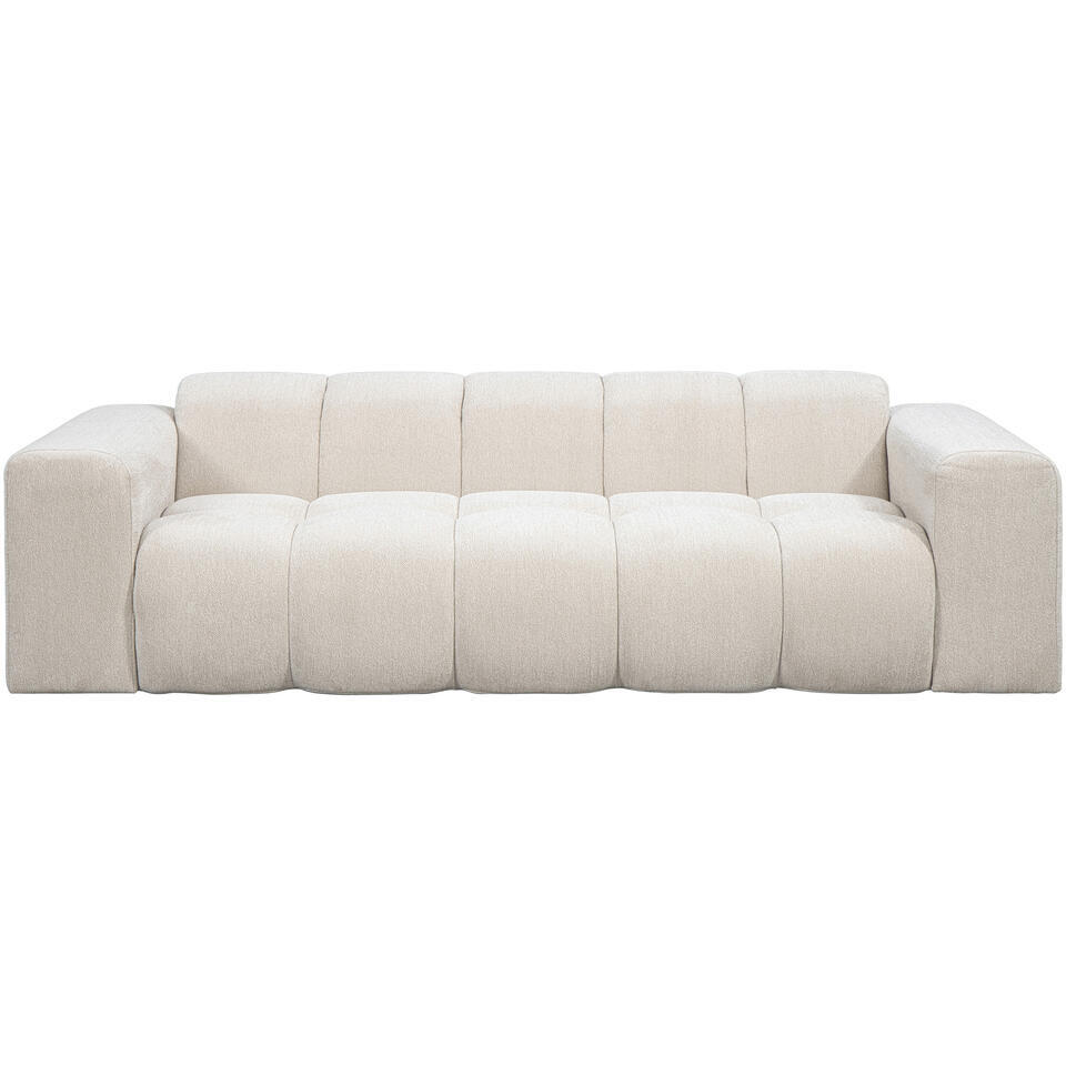 Leen Bakker - Bank Beau 3zits Raven Beige - Banken - Beige - Stof
